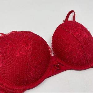 La Senza Beyond Sexy Caged Lace Red Push Up Bra